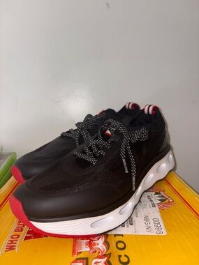 Hunter Black Sneakers with Red and White Accents size 12M